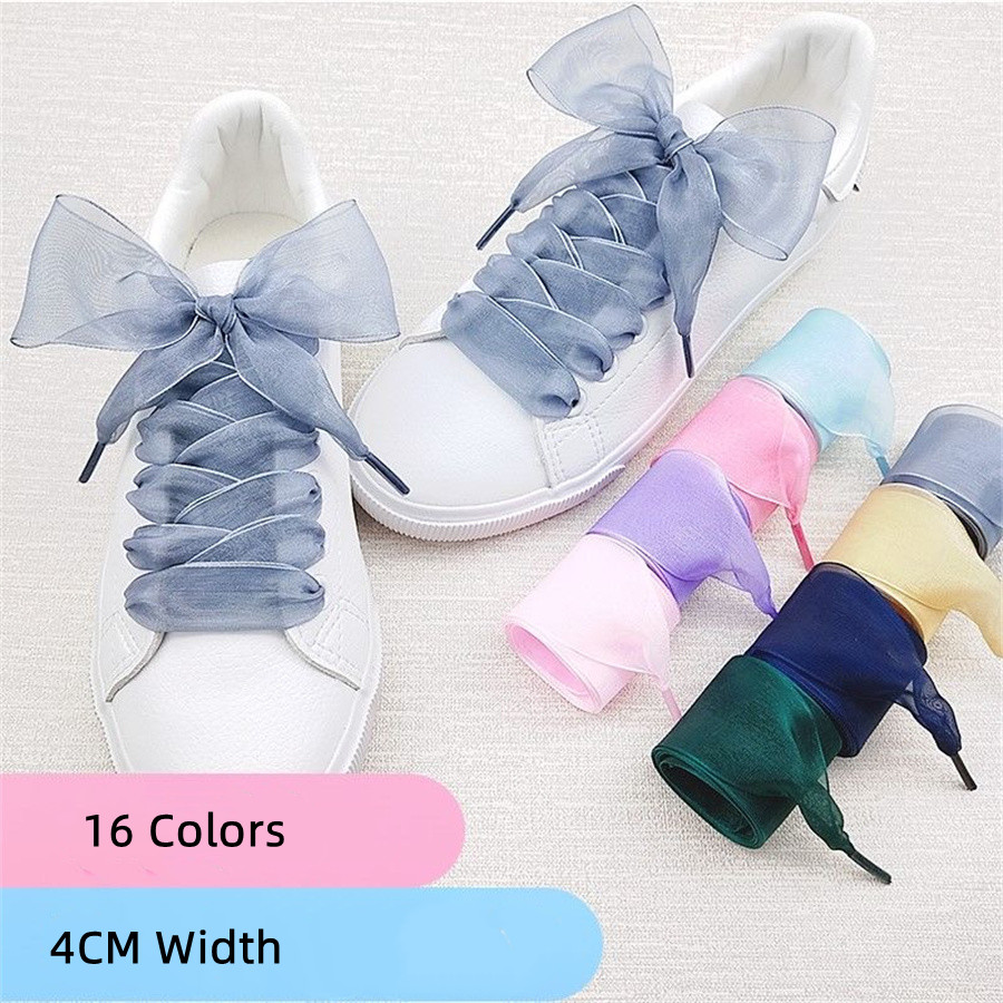 Ribbon Wired Satin - 1 Pair 4cm Widen Organza Shoe