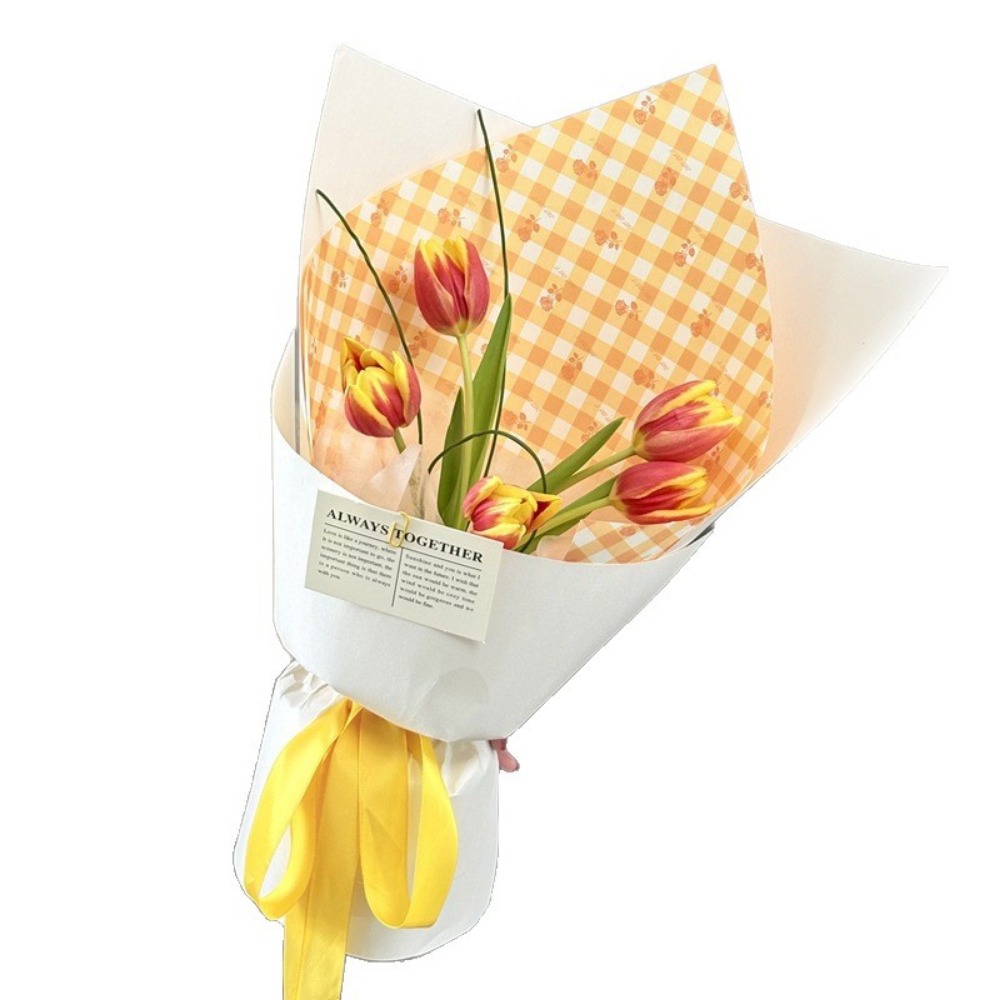 Rose Grid Print Thick White Kr - огляд і ціна Flower Wrap Kraft