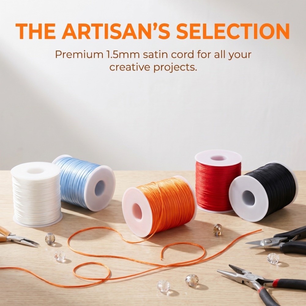 100m Braided Satin 1.5mm Satin - огляд і ціна Ribbon Wired Satin