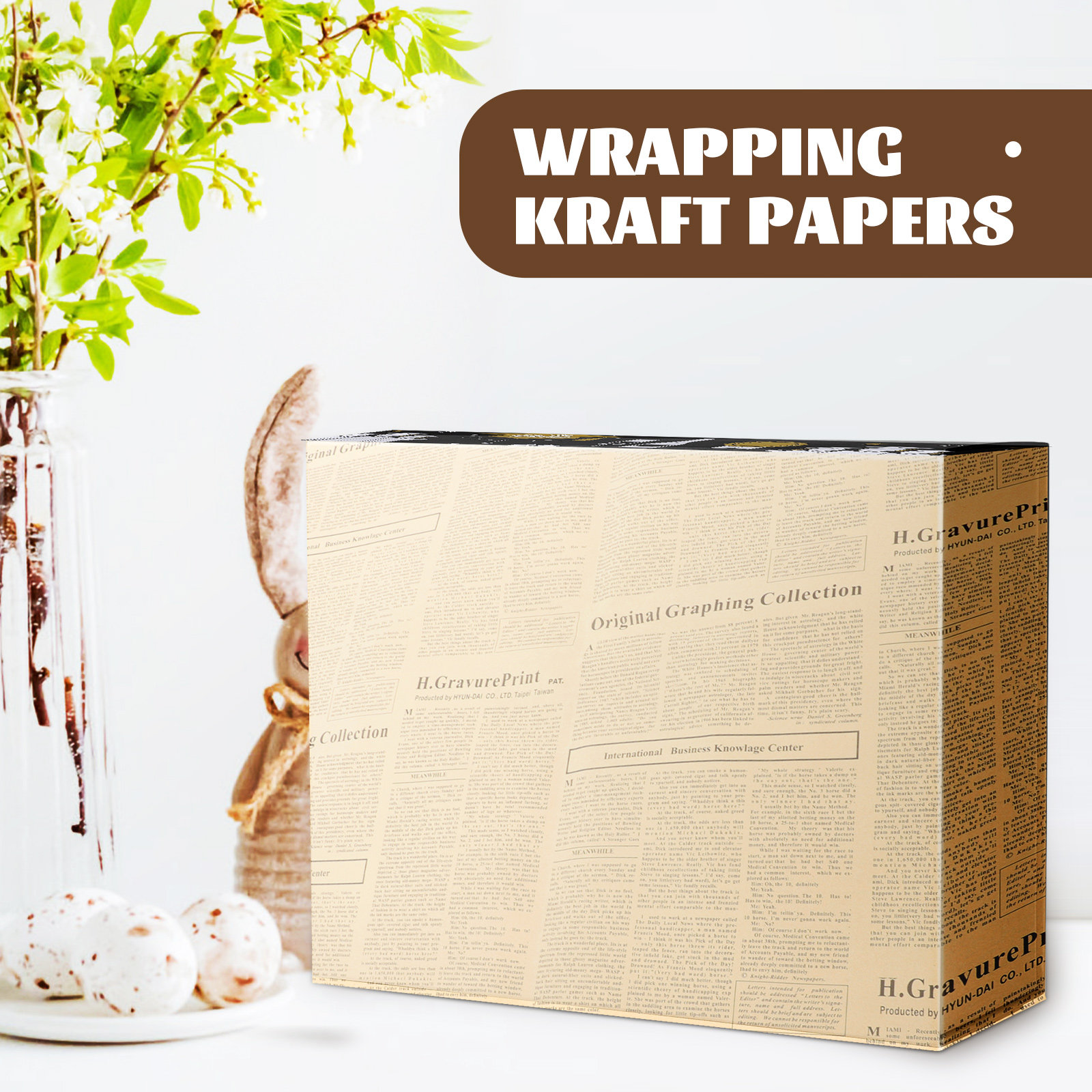 20Pcs Newspaper Pattern Kraft  - огляд і ціна Flower Wrap Kraft