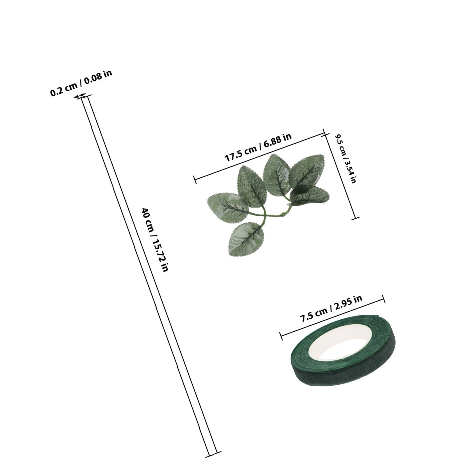 20 pcs Floral Arrangement Kit  - огляд і ціна Floral Tape Green