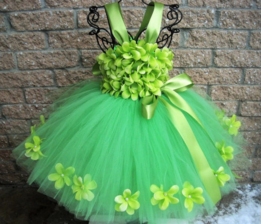 Girls Green Petals Tutu Dress  - огляд і ціна Floral Tape Green