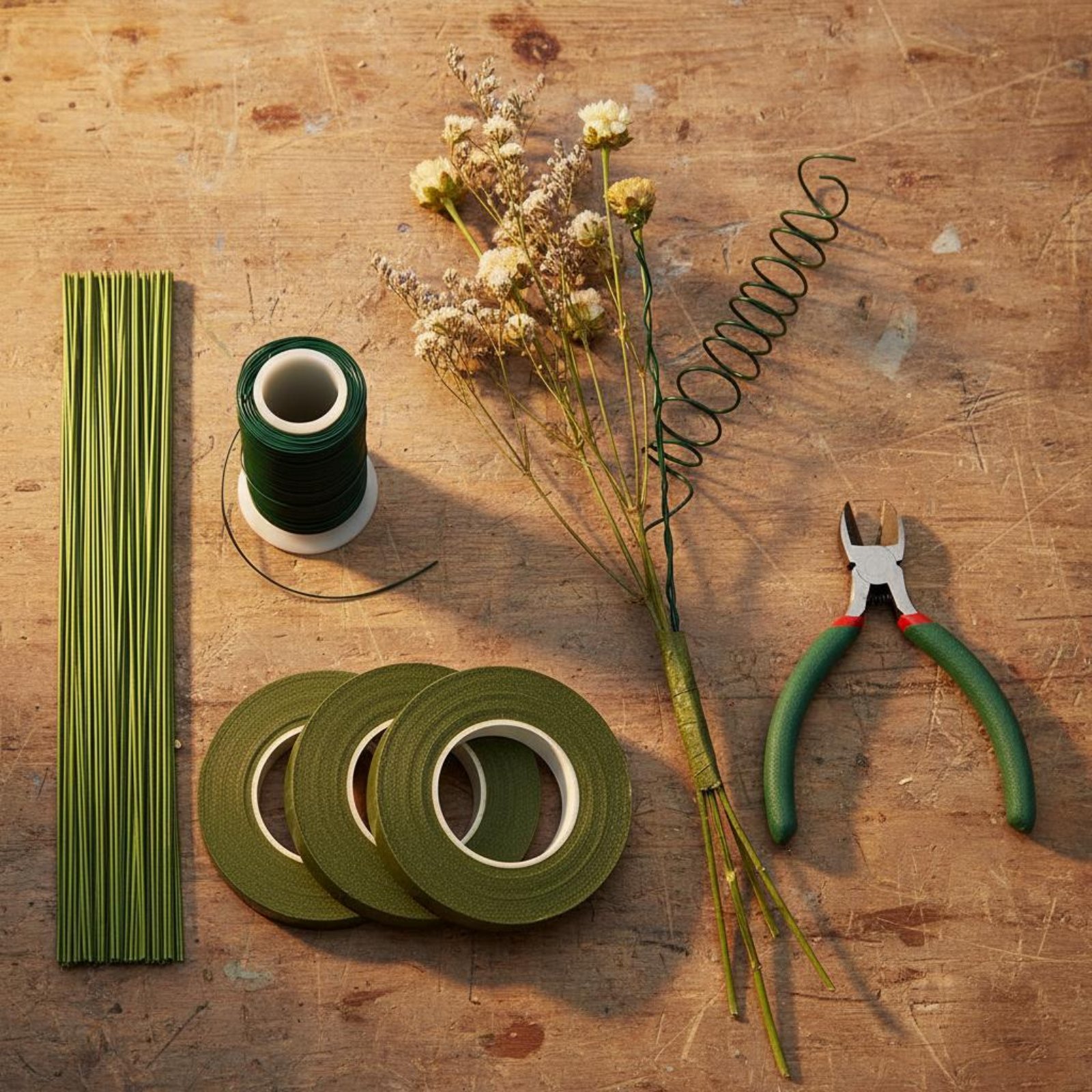 Floral Arrangement Making Kit  - огляд і ціна Floral Tape Green