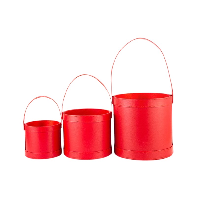 Portable Leather Round Gift Bo - огляд і ціна Florist Supply Buckets