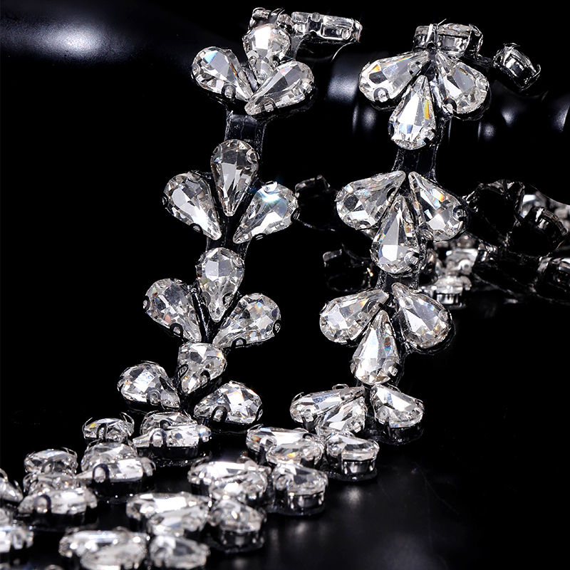 1Yard Crystal Rhinestone Borde - огляд і ціна Ribbon Wired Satin